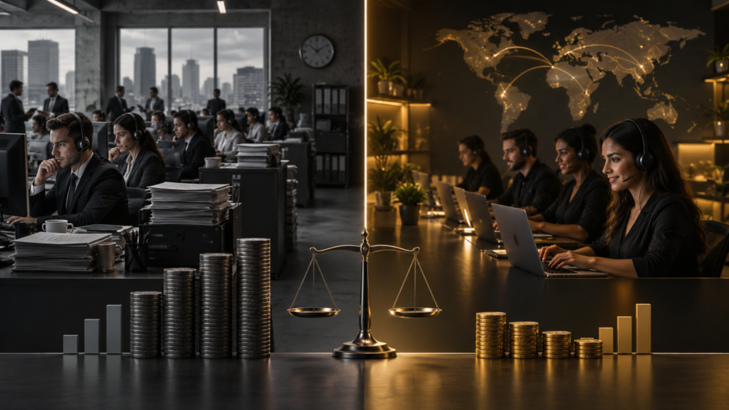 Cost comparison of in-house cold calling team versus outsourcing for real estate investors